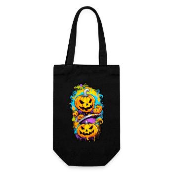 Halloween Kürbiskopf - Geschenkbeutel für Flaschen - Schwarz - Vorne