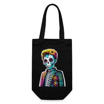 Colored Dia de los Muertos Kid - Gift Bag for Bottles - black - Front