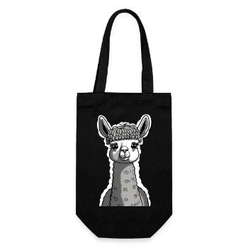 Lama noir et blanc vraiment mignon - Sac à bouteille - noir - Devant