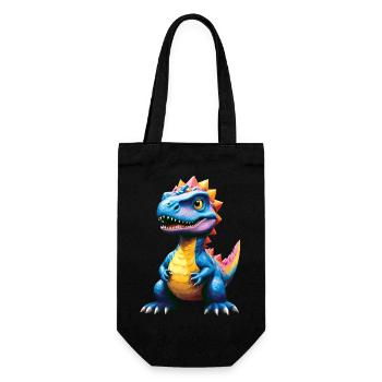 Dino, Dinosaurier, individuellen Text, gestalten - Geschenkbeutel für Flaschen - Schwarz - Vorne