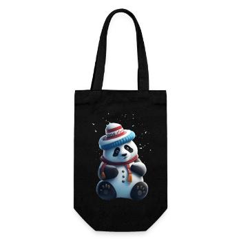 Panda d’hiver - Sac à bouteille - noir - Devant