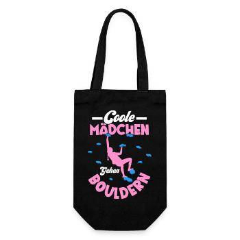 Coole Mädchen Gehen Bouldern Boulder Klettern - Geschenkbeutel für Flaschen - Schwarz - Vorne