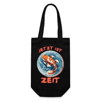 Koi Zeit - Geschenkbeutel für Flaschen - Schwarz - Vorne