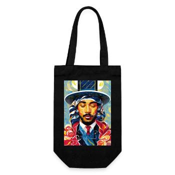 Ruhender Gentleman (Kunstsammlung) - Geschenkbeutel für Flaschen - Schwarz - Vorne