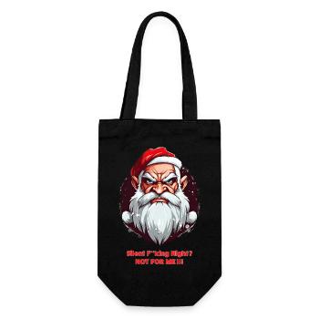 Wütender Weihnachtsmann - Stille verdammte Nacht - Geschenkbeutel für Flaschen - Schwarz - Vorne