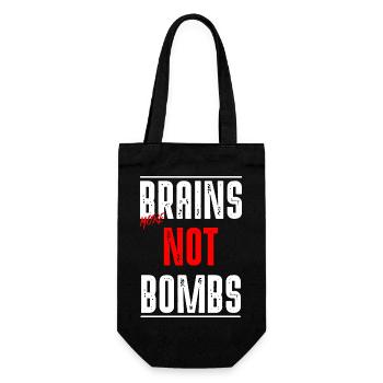 Des cerveaux, pas des bombes - Sac à bouteille - noir - Devant