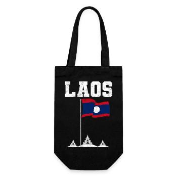 Laos Lao Laotien drapeau Temple Lao I cadeau - Sac à bouteille - noir - Devant