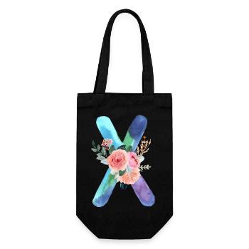Letter x watercolor - Gift Bag for Bottles - black - Front