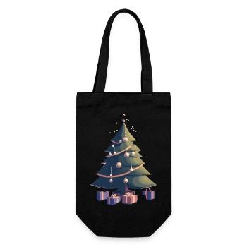 Glowing Christmas Tree - Gift Bag for Bottles - black - Front