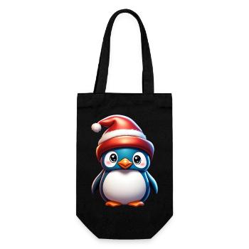 Manchot / Animal / Noël / Hiver / Enfantin - Sac à bouteille - noir - Devant