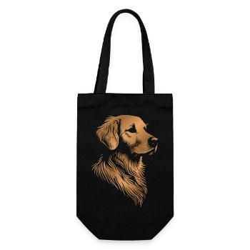 Tête de dessin Golden Retriever or/bronze - Sac à bouteille - noir - Devant
