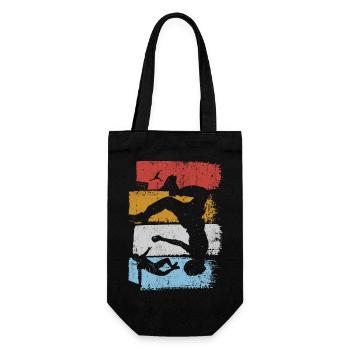 Stripes Sunset Diver Silhouette - Gift Bag for Bottles - black - Front