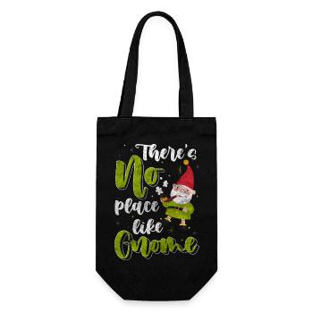 Wichtel Figur Weihnachten - Geschenkbeutel für Flaschen - Schwarz - Vorne