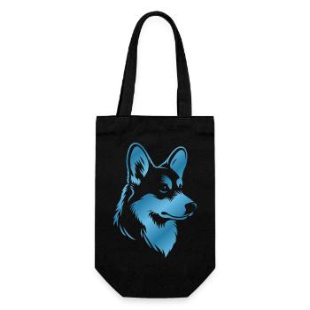 Corgi Drawing Dog Head - Gift Bag for Bottles - black - Front