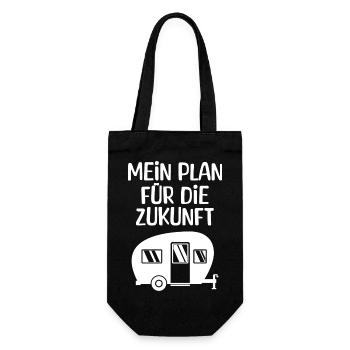 Wanderlust Camping Chillen Wohnwagen Statement - Geschenkbeutel für Flaschen - Schwarz - Vorne