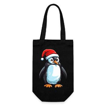 Tête d’animal de Noël pingouin - Sac à bouteille - noir - Devant