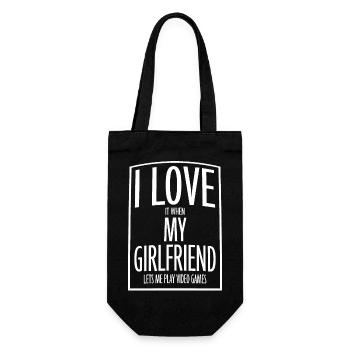 I Love It When My Girlfriend Lets Play Video Games - Gift Bag for Bottles - black - Front