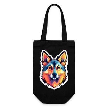 Illustration de berger allemand - Sac à bouteille - noir - Devant