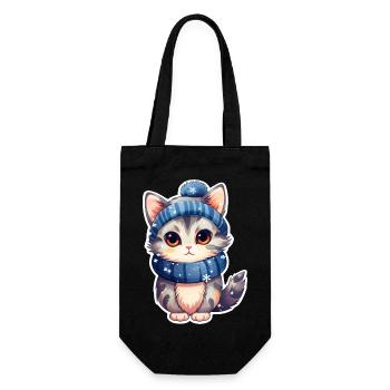 Snow kittens - Gift Bag for Bottles - black - Front