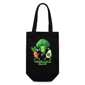 Vegetable Gang Vegan Funny Graphic - Gift Bag for Bottles - black - Front