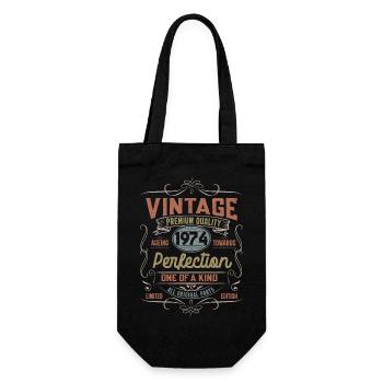 51 Years 1974 Vintage Retro Gift - Gift Bag for Bottles - black - Front