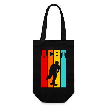 Acht Jahre alt - Alter - Geburtstag - Skater - Geschenkbeutel für Flaschen - Schwarz - Vorne