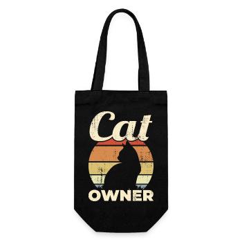 Cat Owner Vintage Look - Gift Bag for Bottles - black - Front