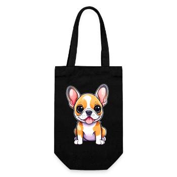 Cute French Bulldog Puppy - Gift Bag for Bottles - black - Front