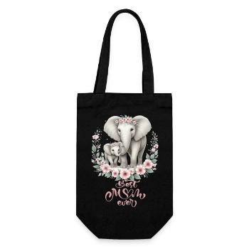 Meilleure maman de tous les temps éléphant Couronne florale maternité - Sac à bouteille - noir - Devant