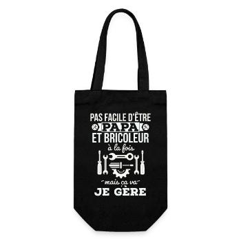 Papa bricoleur: ça gère - Sac à bouteille - noir - Devant