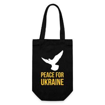 PAIX POUR L’UKRAINE avec la colombe de la paix - Sac à bouteille - noir - Devant