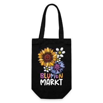 Flower Market Sunflower Meadow Flowers Symbol Team - Gift Bag for Bottles - black - Front