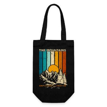 Mountains Calling Retro Sunset - Gift Bag for Bottles - black - Front