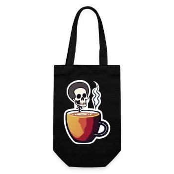 Caffeine Bone: The Skeleton in the Café - Gift Bag for Bottles - black - Front