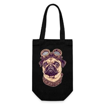 Steampunk Mops - Geschenkbeutel für Flaschen - Schwarz - Vorne