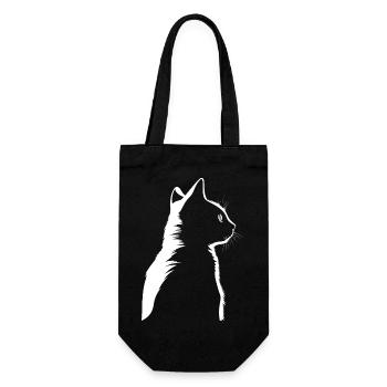 Katze, katzenmotiv - Geschenkbeutel für Flaschen - Schwarz - Vorne