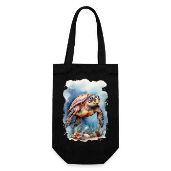 Sea's turtle under water - Gift Bag for Bottles - black - Front