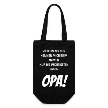 Die wichtigsten sagen Opa I Enkelkinder Geschenk - Geschenkbeutel für Flaschen - Schwarz - Vorne