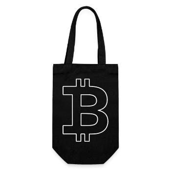 Bitcoin Silhouette Pocket Size Currency - Gift Bag for Bottles - black - Front