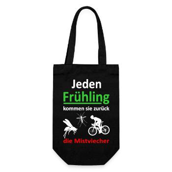 Jeden Frühling kommen sie zurück-Rennrad -Vers.2 - Geschenkbeutel für Flaschen - Schwarz - Vorne