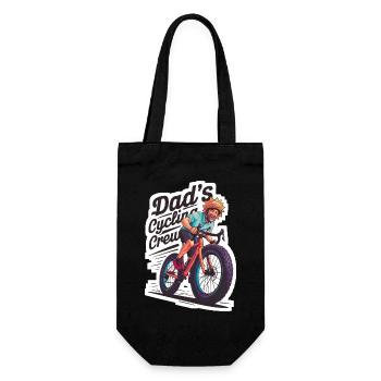 Dad's Cycling Crew Illustration - Gift Bag for Bottles - black - Front