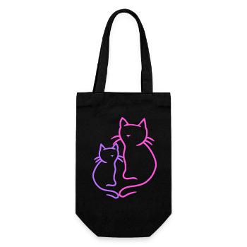 Retro Cats Vintage 90's 80's Cat Child Summer - Gift Bag for Bottles - black - Front