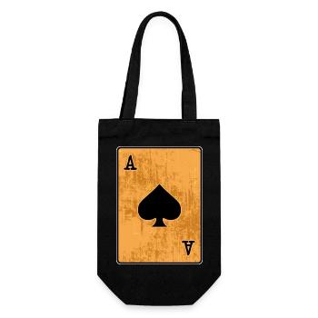 Jackpot Casino Gambling Poker Card Game Poker Round - Gift Bag for Bottles - black - Front