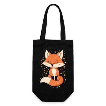 Fuchs mit Sternen - Geschenkbeutel für Flaschen - Schwarz - Vorne