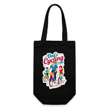Dad's Cycling Crew Illustration - Gift Bag for Bottles - black - Front