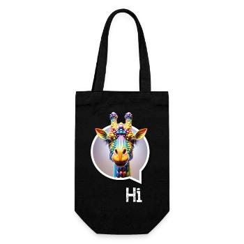 Giraffe diversity CSD rainbow 3D saying balloon - Gift Bag for Bottles - black - Front