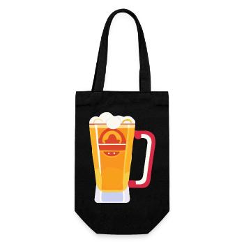 Bier Flsche Krug Saufen Junggesellenabschied 4 - Geschenkbeutel für Flaschen - Schwarz - Vorne