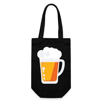 Beer Flask Mug Booze Bachelor Party 1 - Gift Bag for Bottles - black - Front