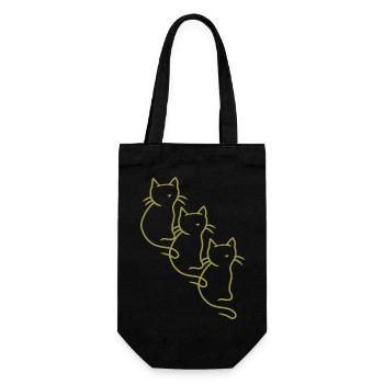 Chats, Chatons, Chats, Parents de chats, Chat domestique, Années 80 - Sac à bouteille - noir - Devant