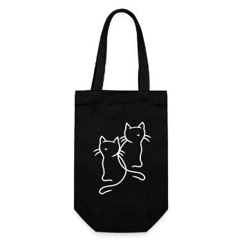 80s 90s Retruo Vintage Cats Cat Kitten - Gift Bag for Bottles - black - Front
